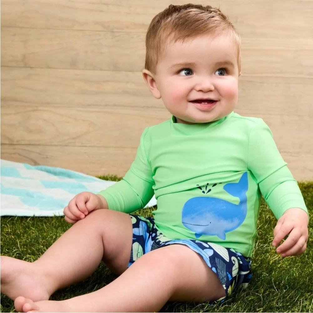 Carter's Just One You Baby Boys Long Sleeve Sealife Rash Guard Set